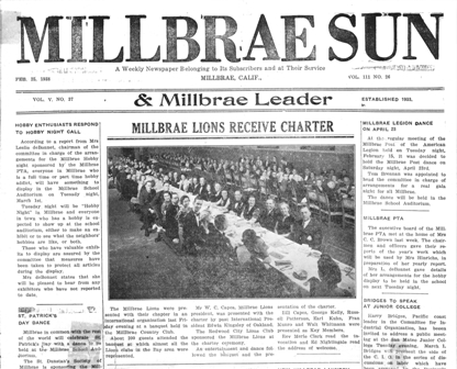 Click to see the Millbrae Lions Club Charter Night featured in the February 25, 1938 edition of the 
